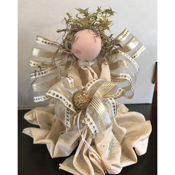 Handcrafted Angel Figurine Set of 3 With Ribbon & Lace Accents - Picture 10 of 14